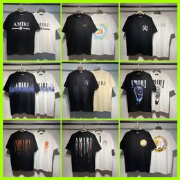 Mens designer t shirt trendy high street unisex couple loose fit half t-shirt graphic tee summer crew neck short sleeve loose printed t-shirts couple short sleeve tees