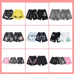 Designer sweatpants men summer new washed vintage casual flame print trendy mens shorts five-point shorts printed loose comfortable beach shorts vintage shorts
