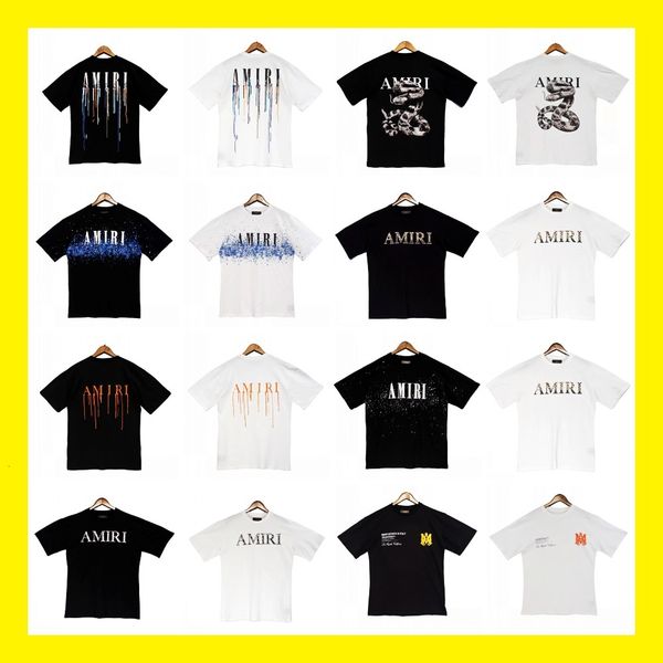 Mens t shirt gothic letter print t-shirt splatter paint camouflage starry sky graffiti letter hip hop streetwear cotton short-sleeve high street designer t-shirt