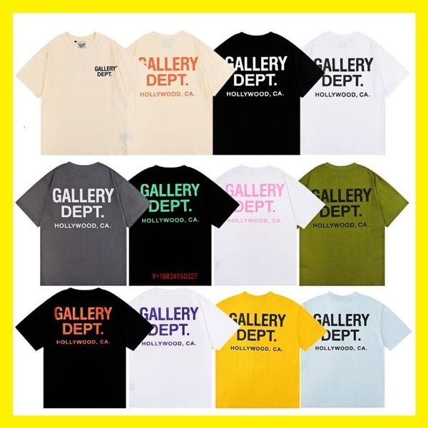 Mens designer t shirt vintage graphic t shirt american style trend brand basic letter classic logo pure cotton tee high street hip hop short sleeve unisex t-shirt