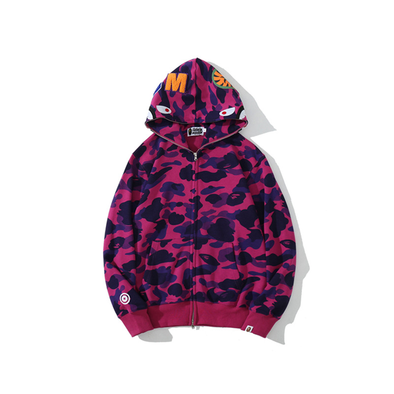 Mens hoodies designer hoodies camouflage shark jacket unisex fashion pattern splicing classic trendy loose embroidered high street hip hop high quality hoodies